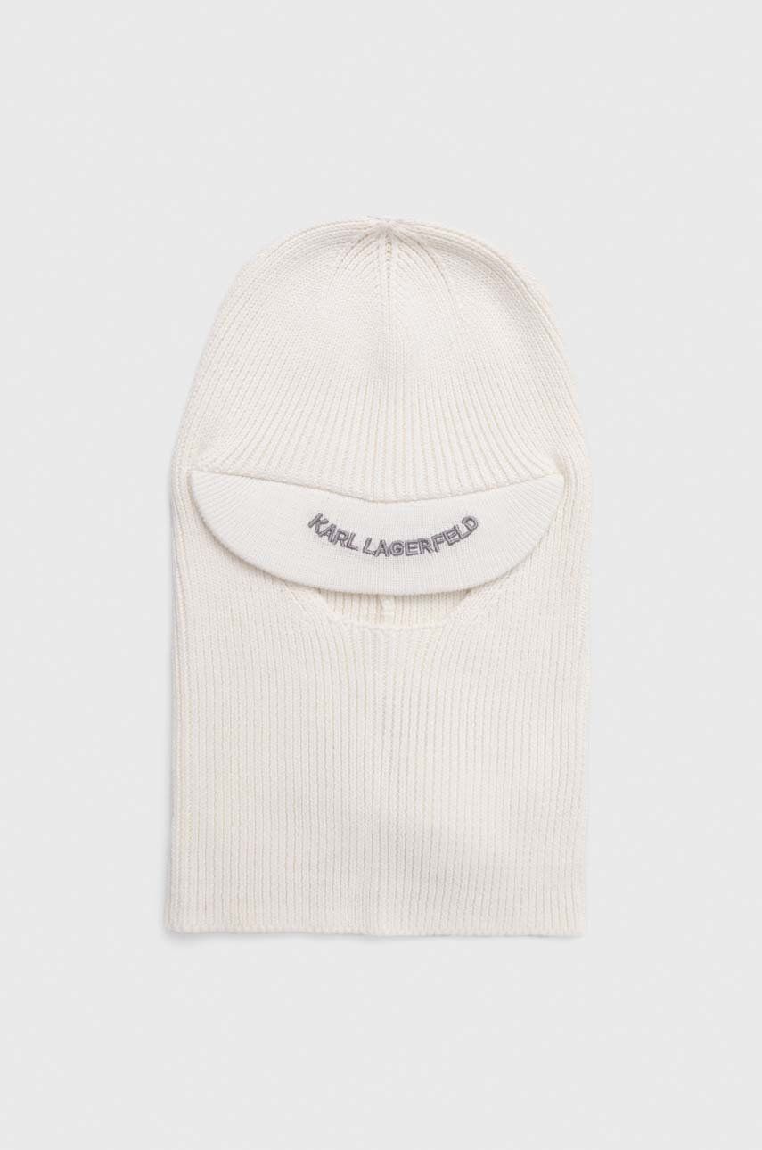 Karl Lagerfeld cagula din amestec de lana culoarea alb