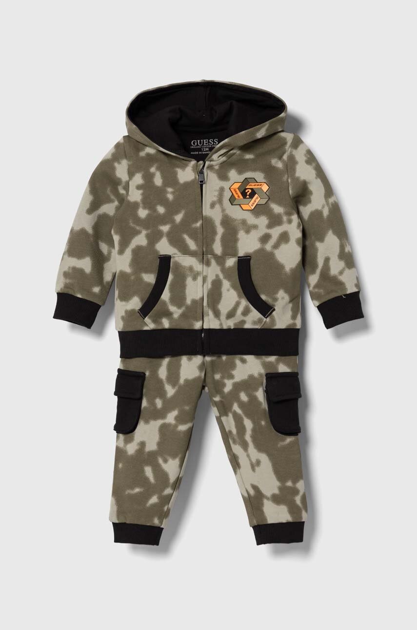 Дитячий бавовняний костюм Guess колір зелений Дитячий бавовняний костюм Guess колір зелений