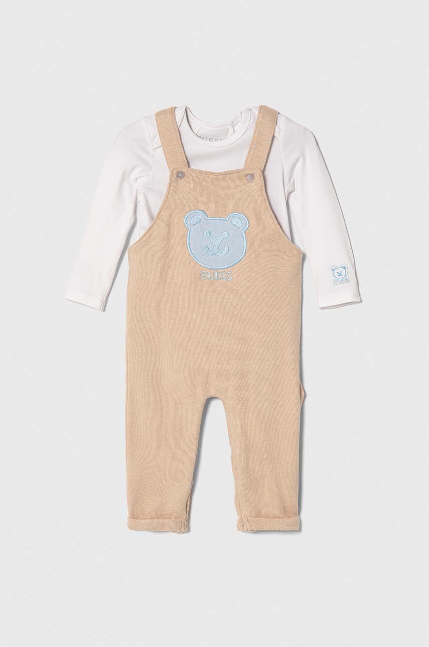 Комплект для немовлят Guess колір бежевий Комплект для немовлят Guess колір бежевий