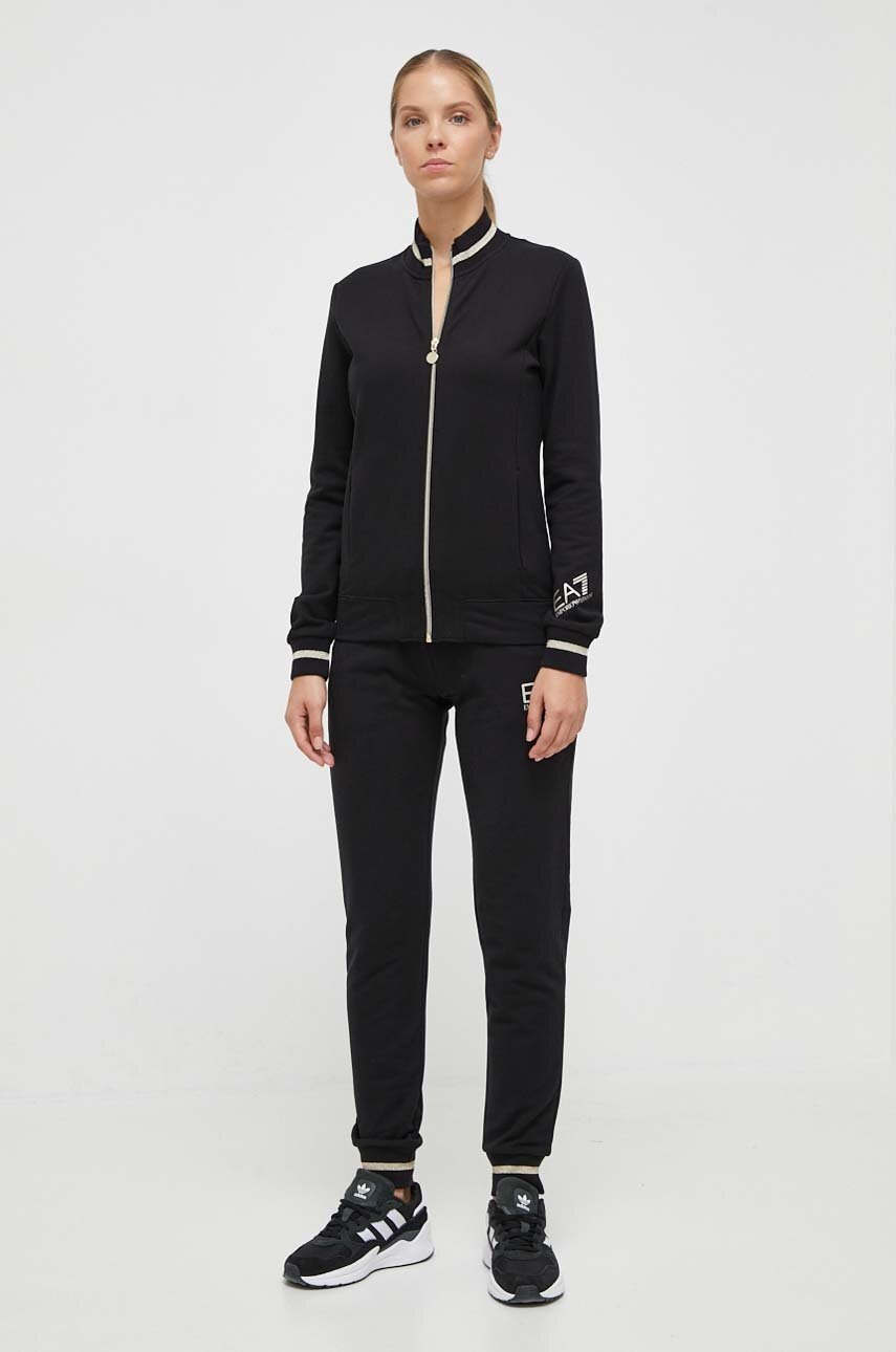 

Домашен комплект EA7 Emporio Armani в черно, Черен
