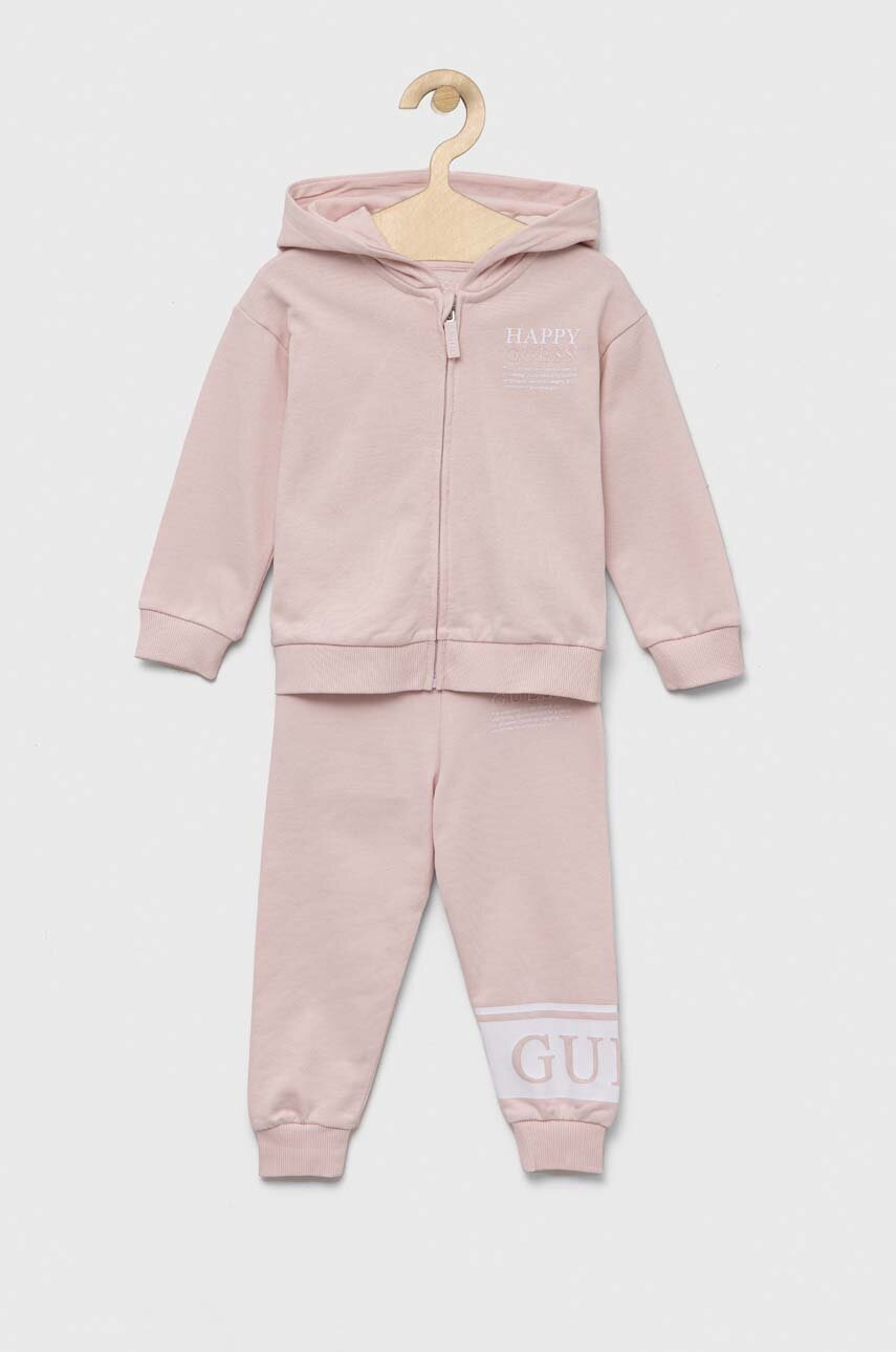 

Хлопковый костюм для младенцев Guess цвет розовый