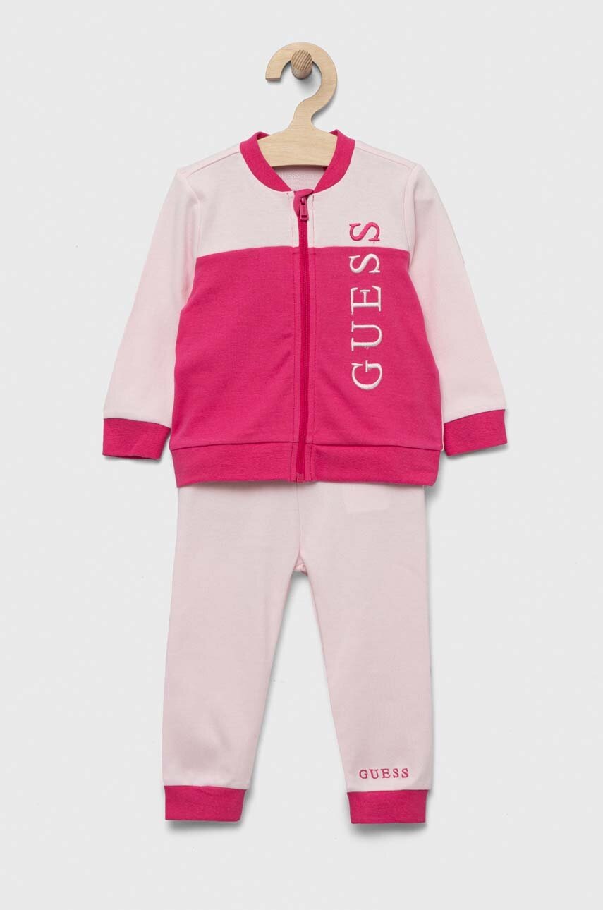 Дитячий бавовняний комплект Guess колір рожевий Дитячий бавовняний комплект Guess колір рожевий