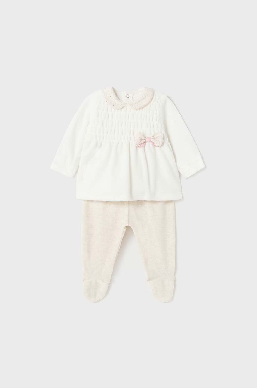 Mayoral Newborn Compleu Bebe Culoarea Bej