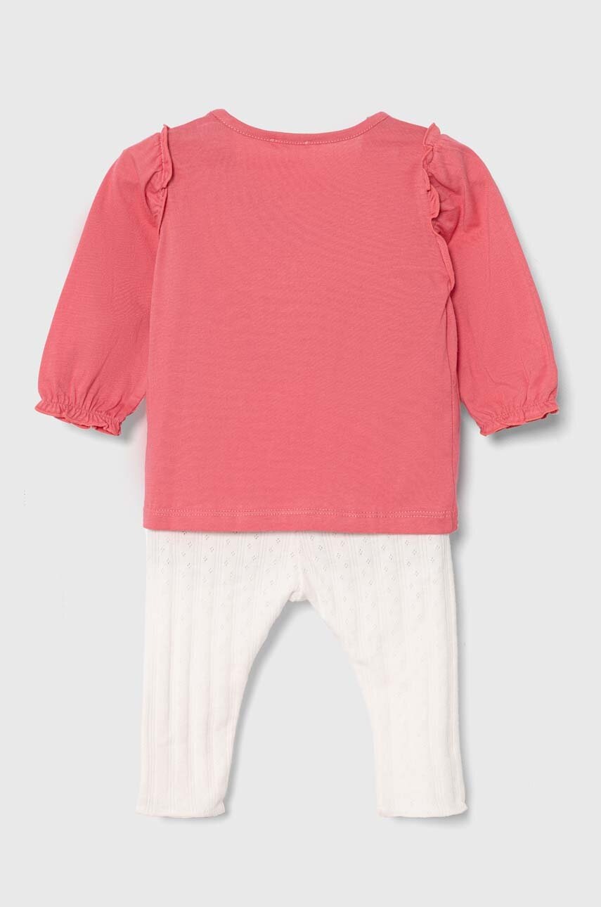 Дитячий бавовняний комплект United Colors of Benetton колір рожевий