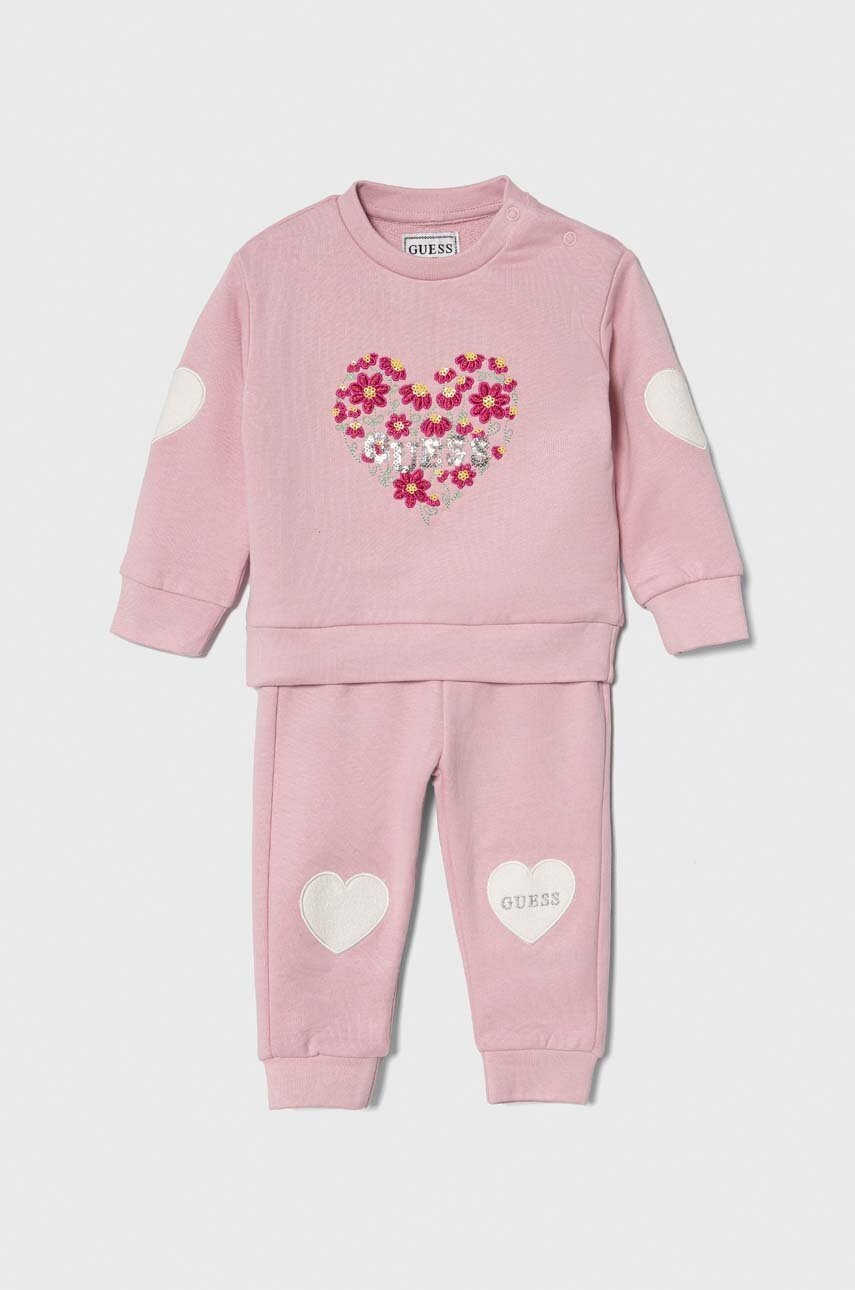 Хлопковый костюм для младенцев Guess цвет розовый в Ивано-Франковске Хлопковый костюм для младенцев Guess цвет розовый в Ивано-Франковске