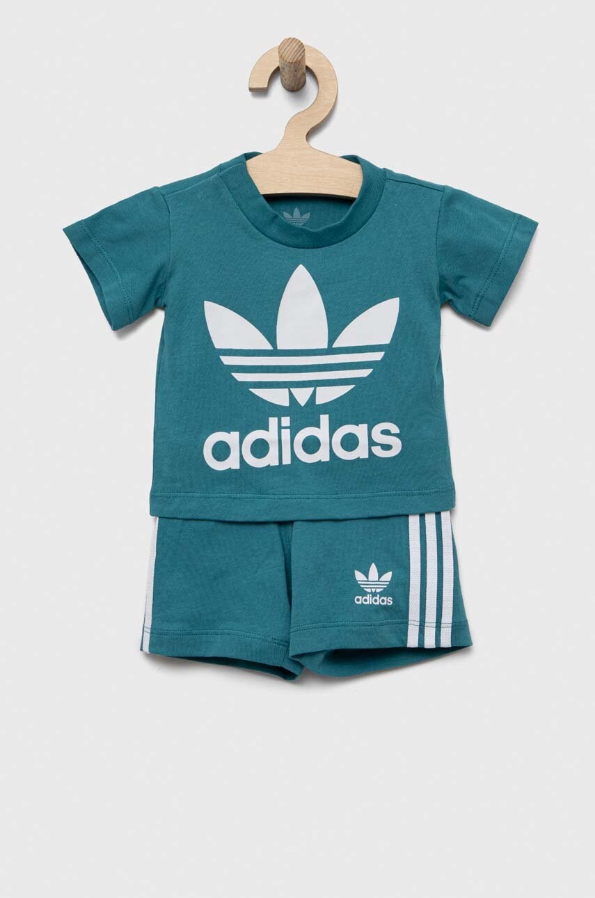 

Комплект для младенцев adidas Originals цвет бирюзовый