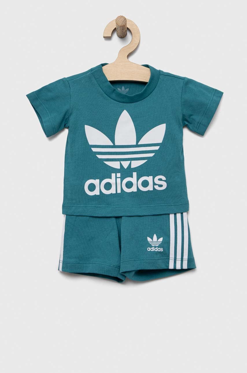 Kojenecká sada adidas Originals tyrkysová barva - tyrkysová -  100 % Bavlna