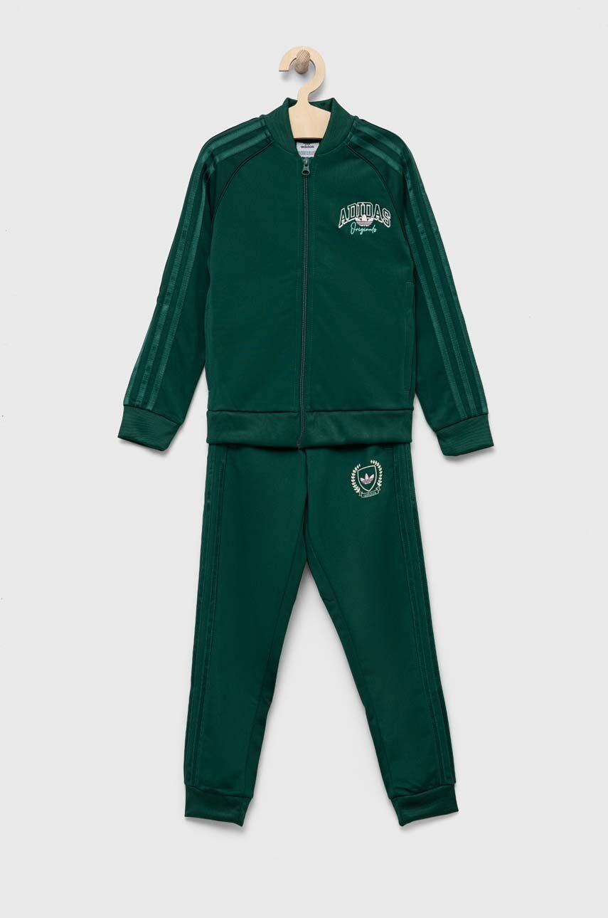 

Дитячий спортивний костюм adidas Originals колір зелений