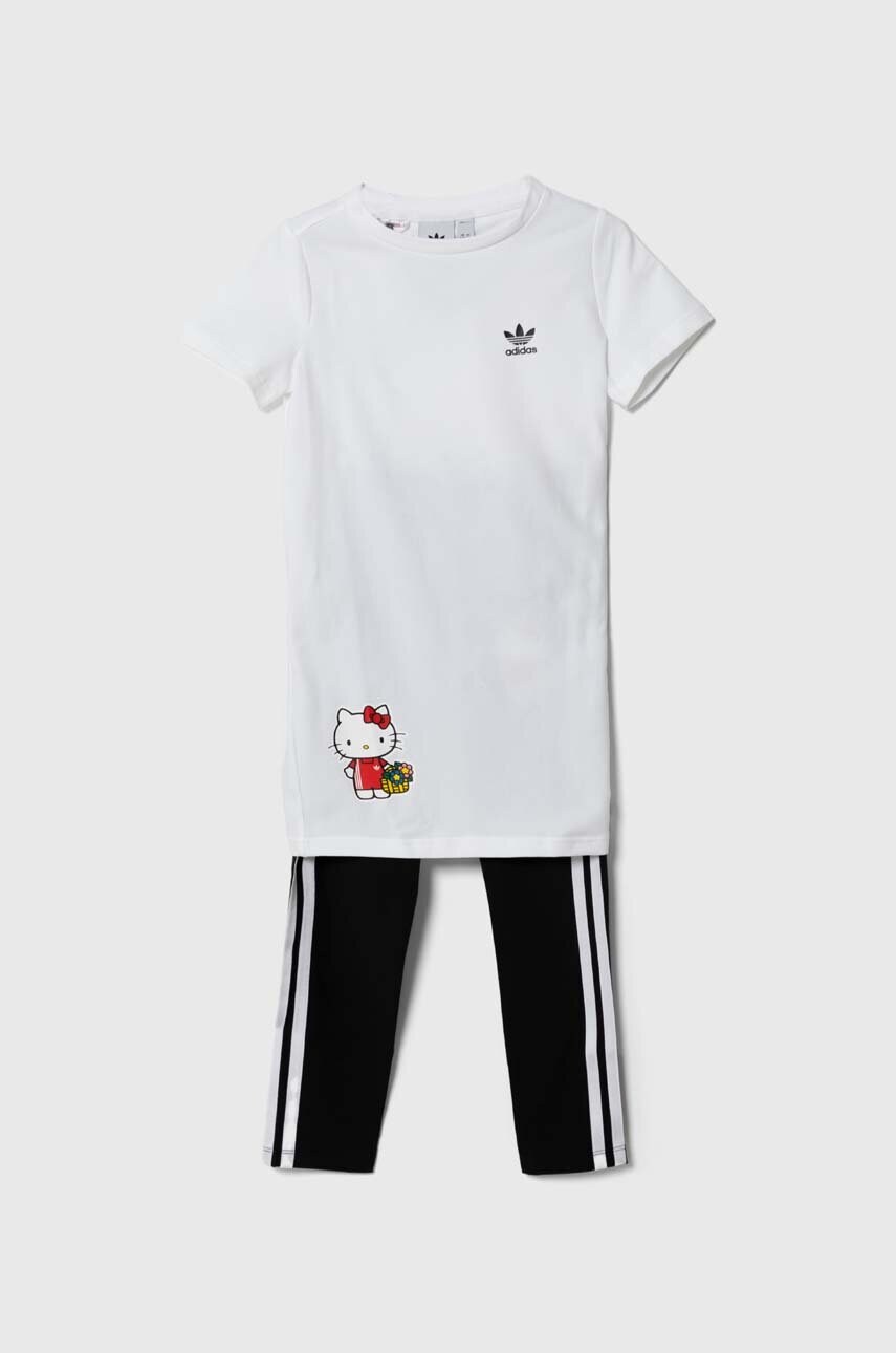 Dětská souprava adidas Originals x Sanrio, Hello Kitty bílá barva - bílá - 93 % Bavlna