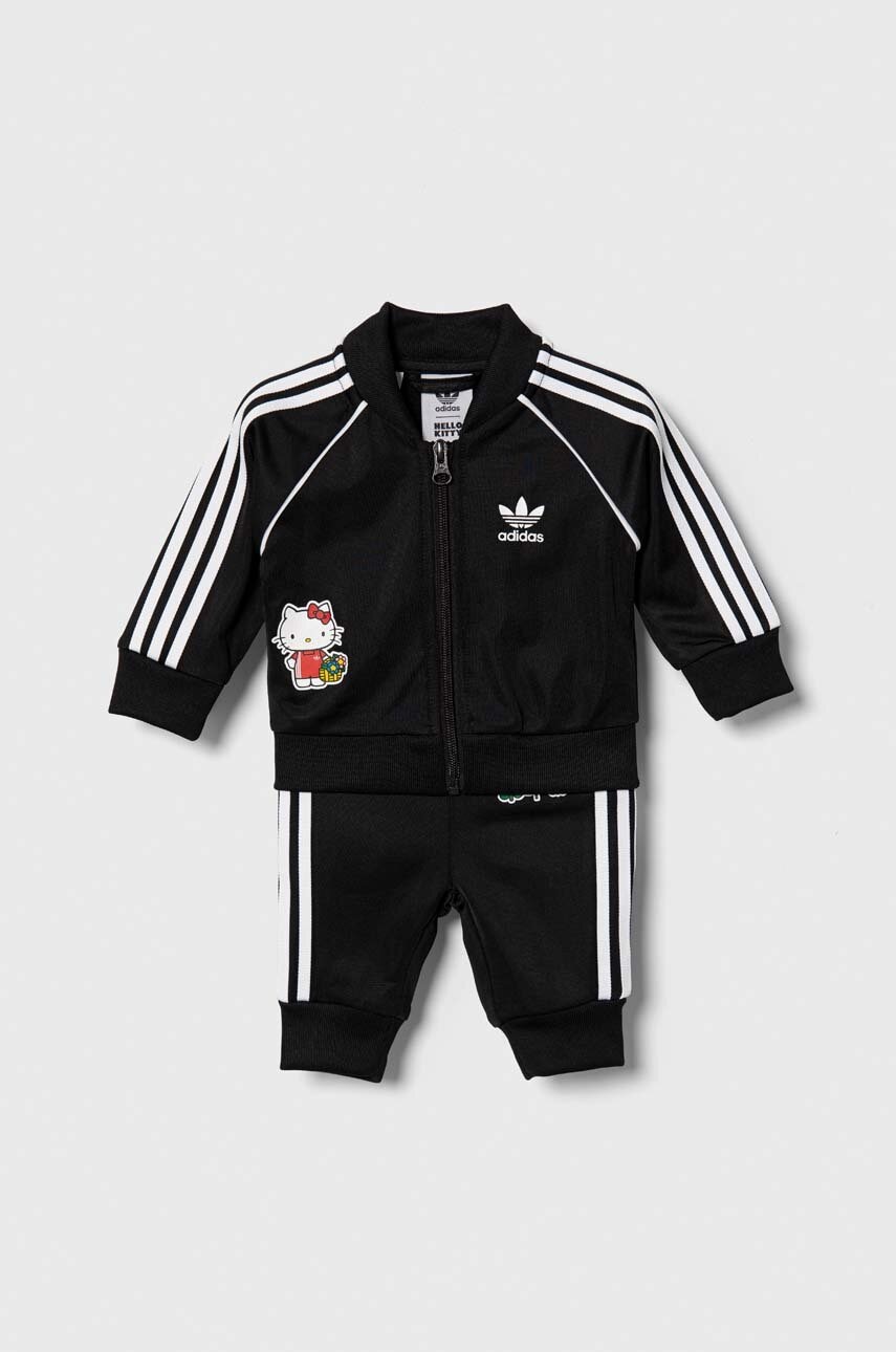 Kojenecká tepláková souprava adidas Originals x Hello Kitty černá barva - černá - 100 % Polyester