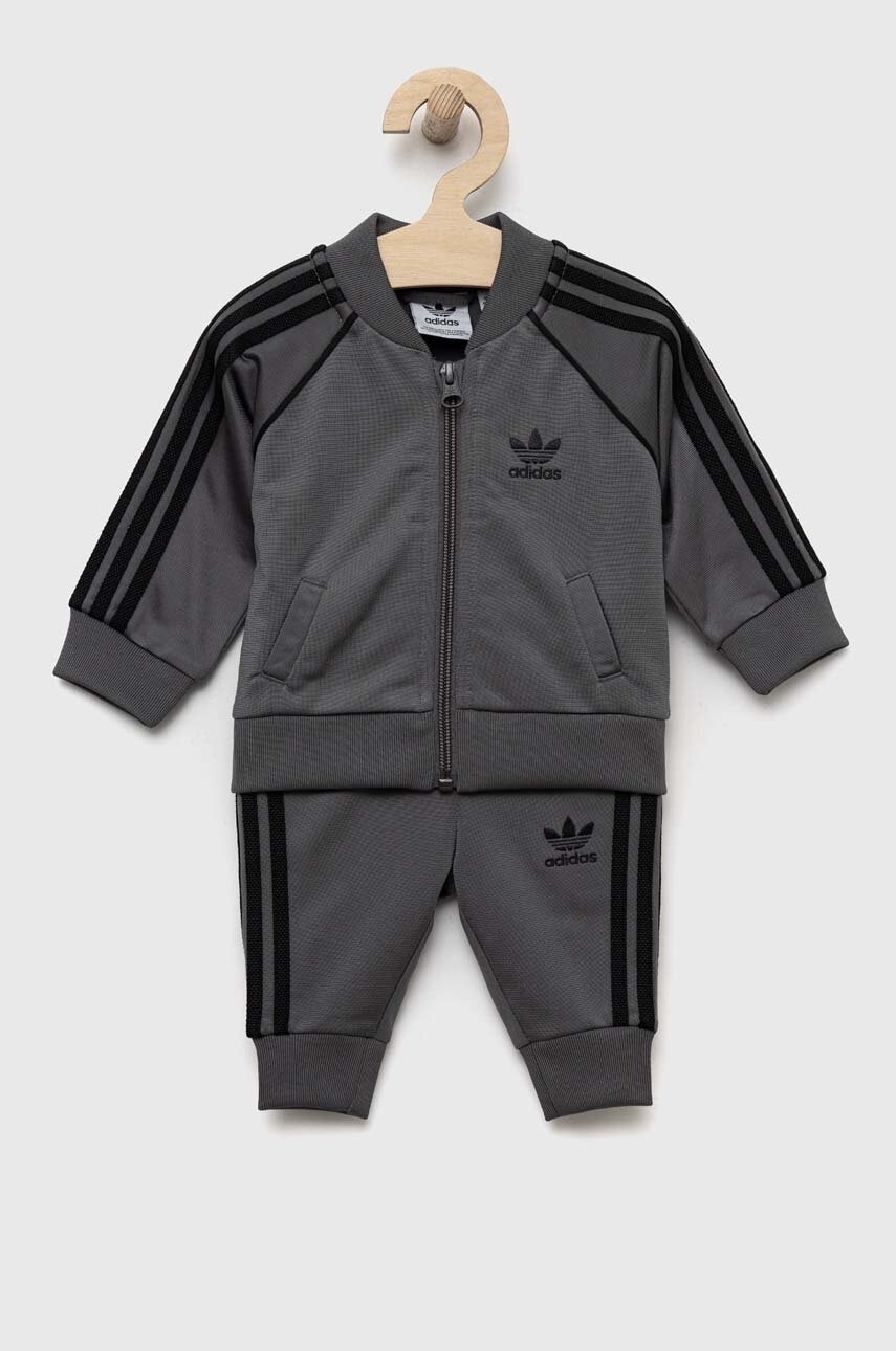 Levně Dětská tepláková souprava adidas Originals šedá barva