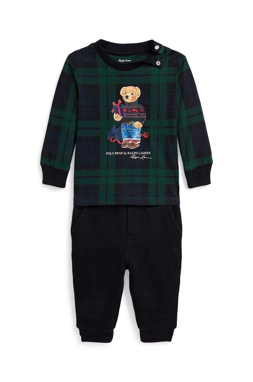 

Дитячий бавовняний костюм Polo Ralph Lauren колір чорний