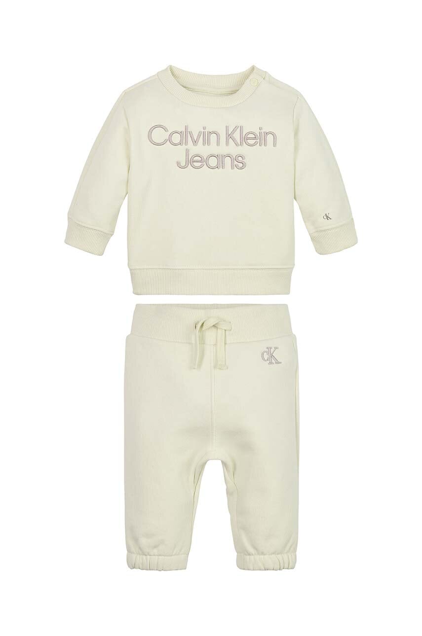 

Бебешки анцуг Calvin Klein Jeans в бежово, Бежов