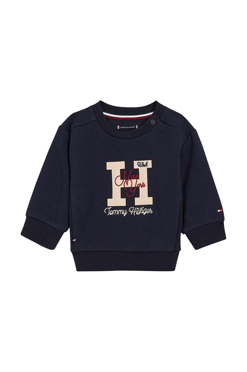 Levně Kojenecká tepláková souprava Tommy Hilfiger tmavomodrá barva