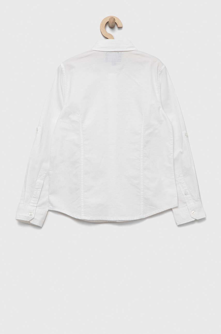 Детская хлопковая рубашка Guess цвет белый Детская хлопковая рубашка Guess цвет белый