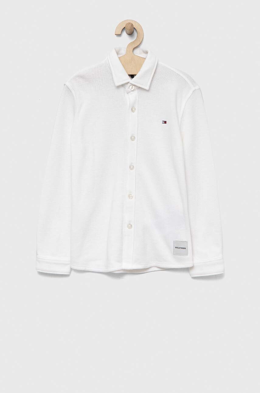

Детская хлопковая рубашка Tommy Hilfiger цвет белый