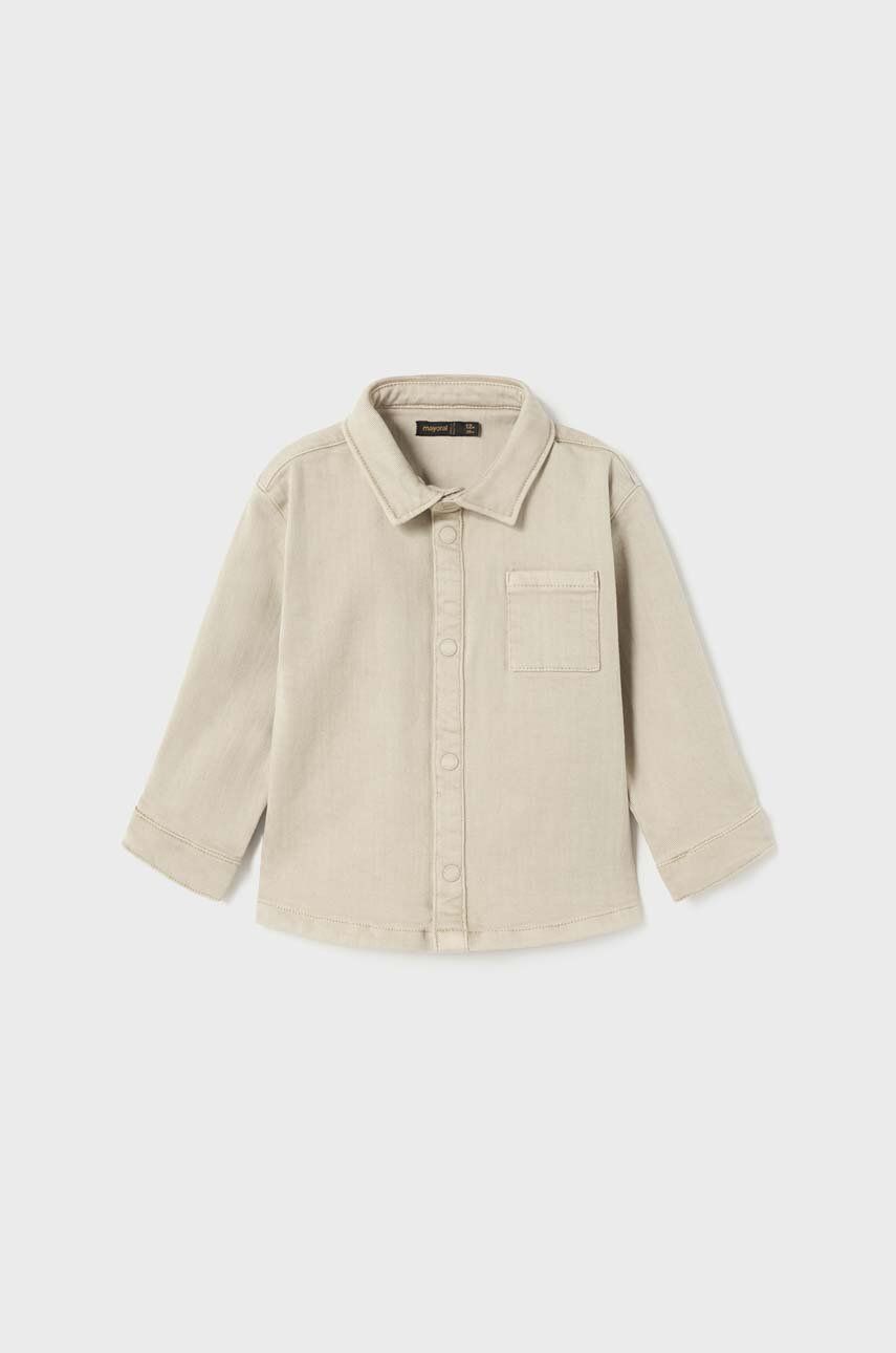 Dětská bavlněná košilka Mayoral béžová barva - béžová -  98 % Bavlna
