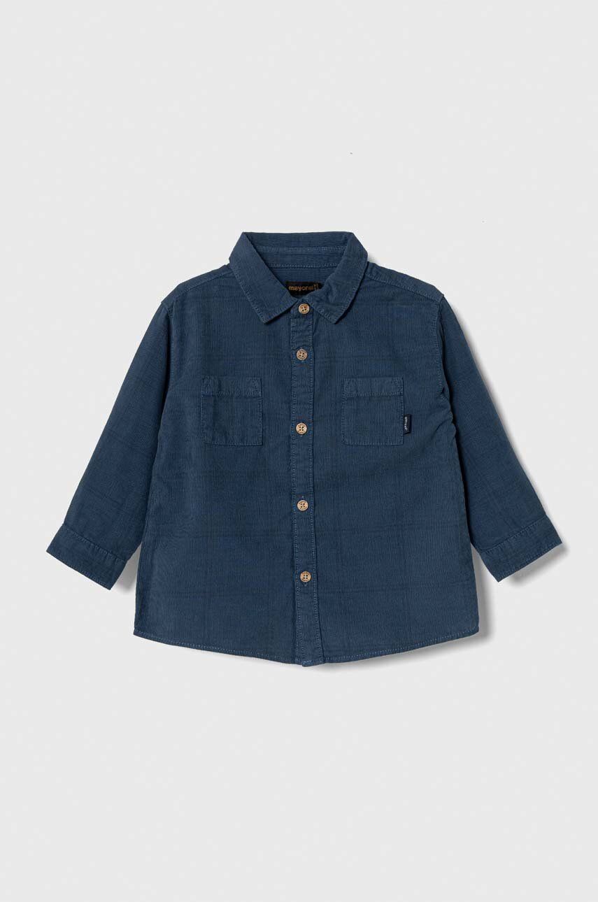 Dětská bavlněná košilka Mayoral tmavomodrá barva - námořnická modř -  100 % BCI bavlna