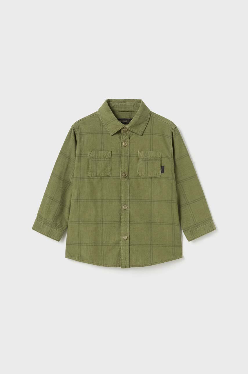 Dětská bavlněná košilka Mayoral zelená barva - zelená -  100 % BCI bavlna