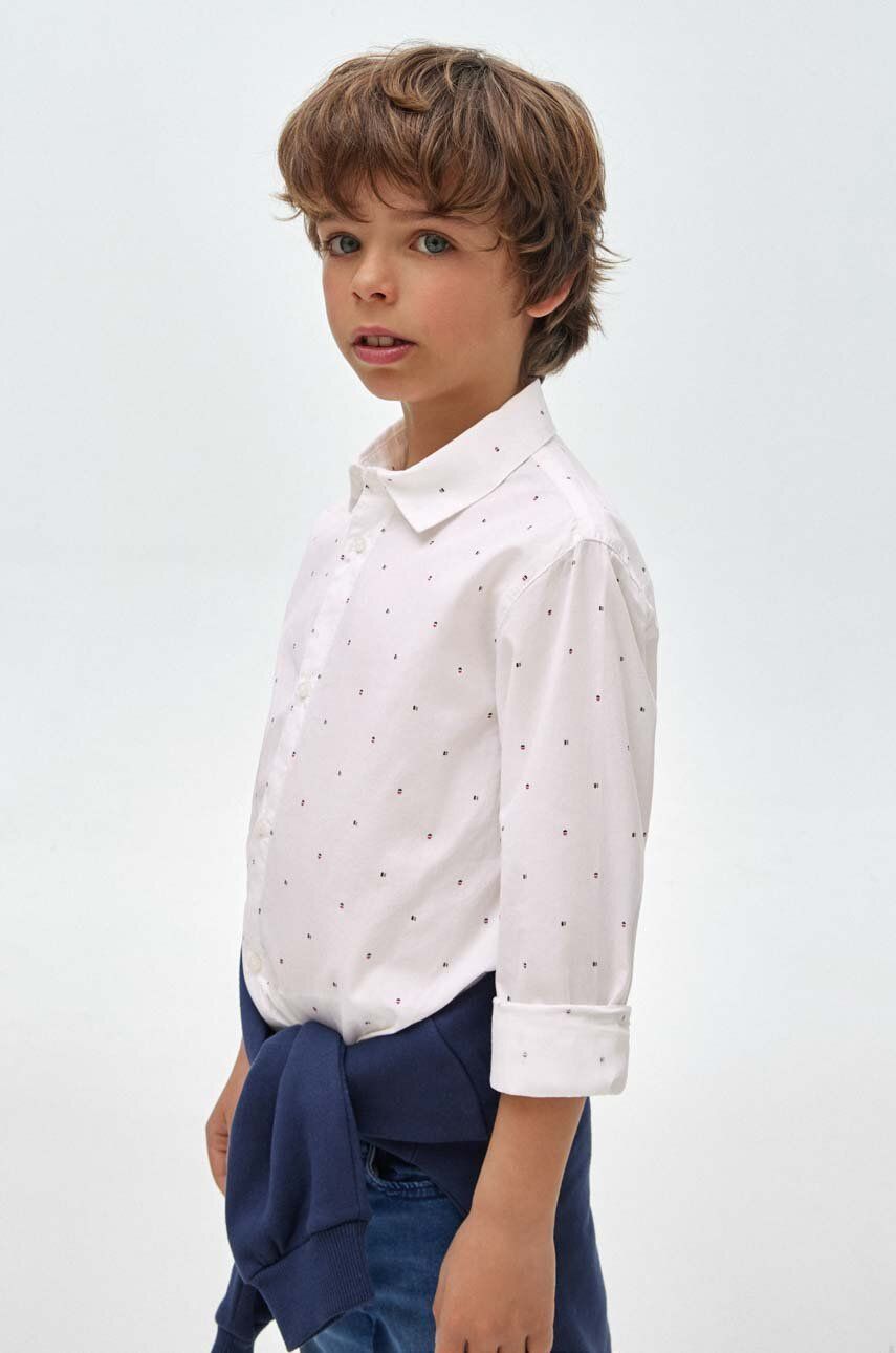 Детская хлопковая рубашка Mayoral цвет белый