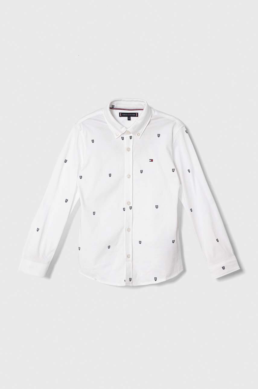 

Детская хлопковая рубашка Tommy Hilfiger цвет белый