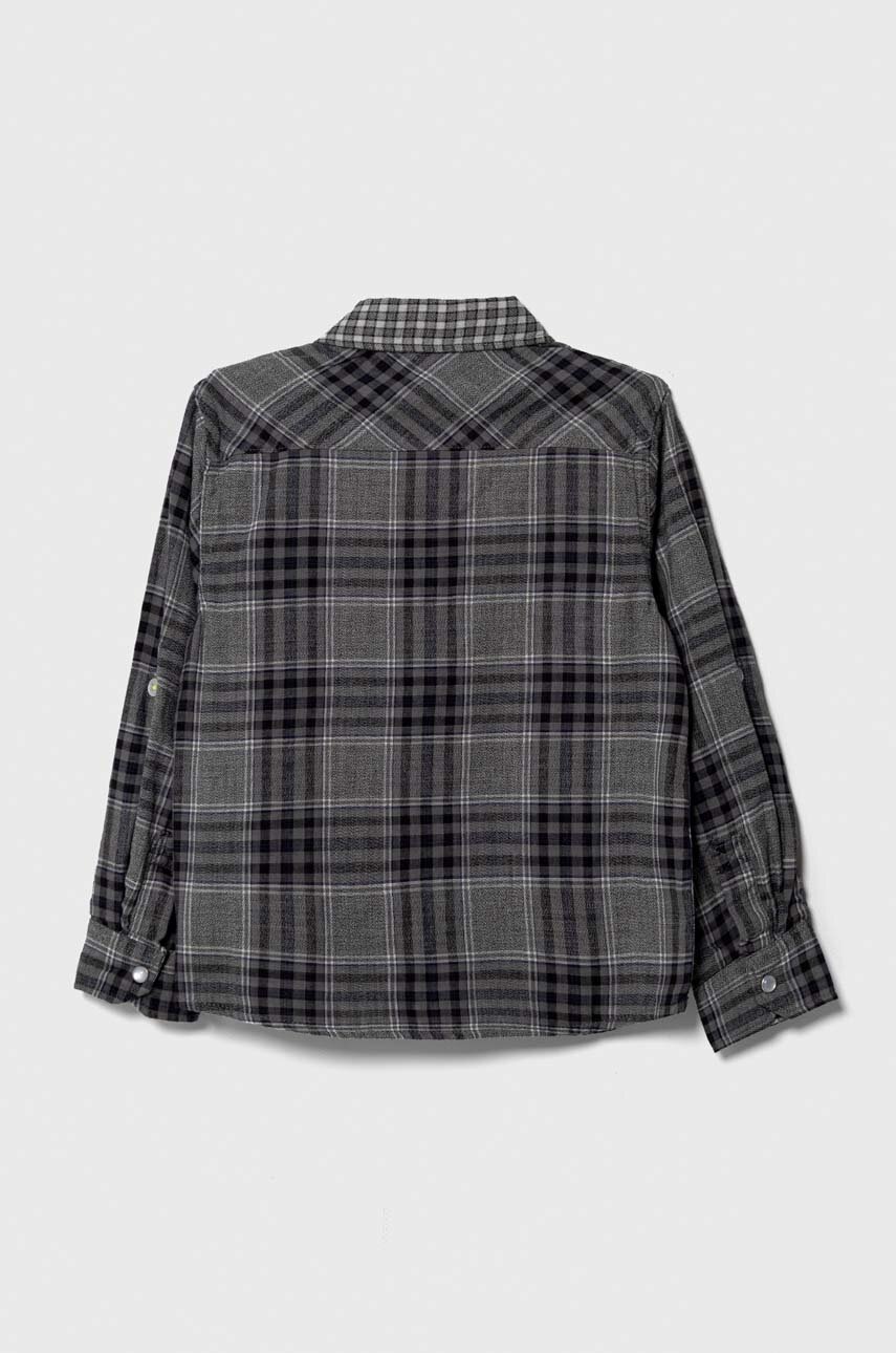 Детская хлопковая рубашка Guess цвет серый