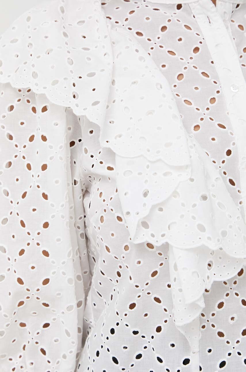 Βαμβακερό πουκάμισο Notes du Nord Honey χρώμα: άσπρο φωτογραφία