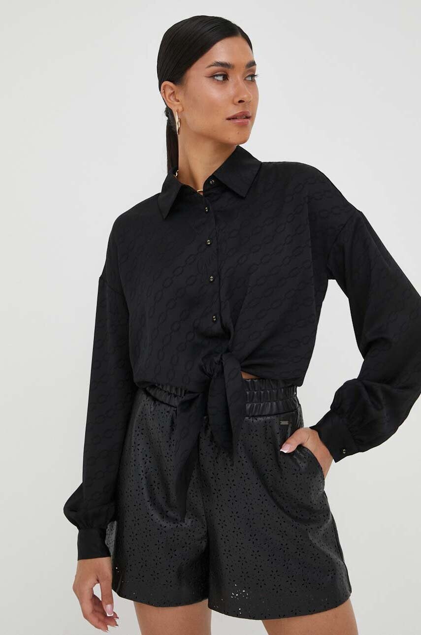 

Рубашка Guess женская цвет чёрный relaxed классический воротник