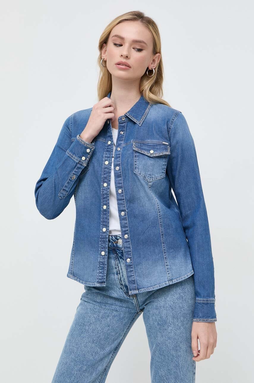 

Джинсовая рубашка Guess женская regular классический воротник
