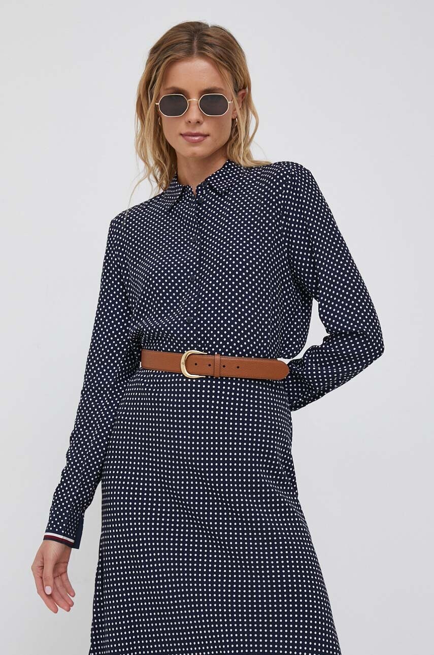 

Сорочка Tommy Hilfiger жіноча колір синій regular класичний комір
