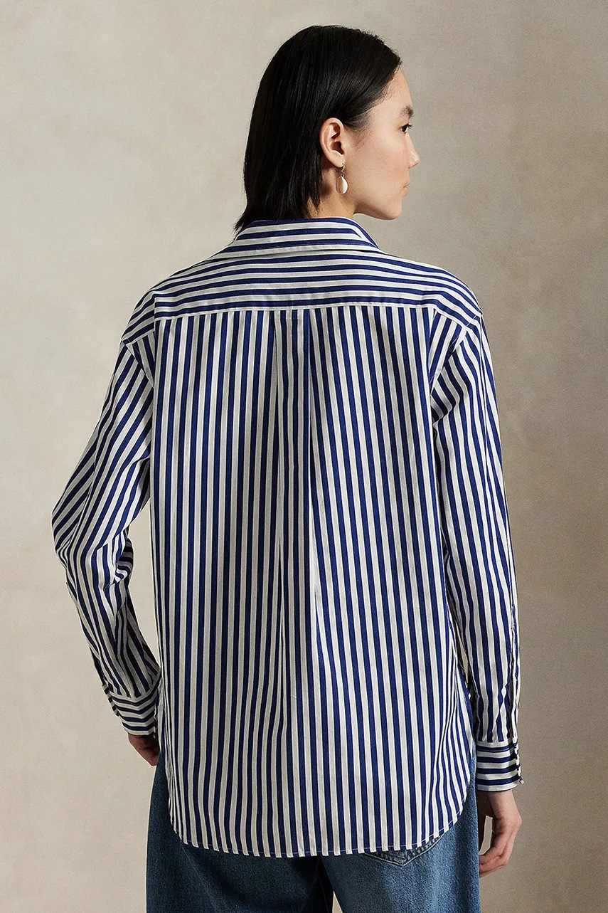 Хлопковая рубашка Polo Ralph Lauren цвет зелёный relaxed классический воротник 211910743