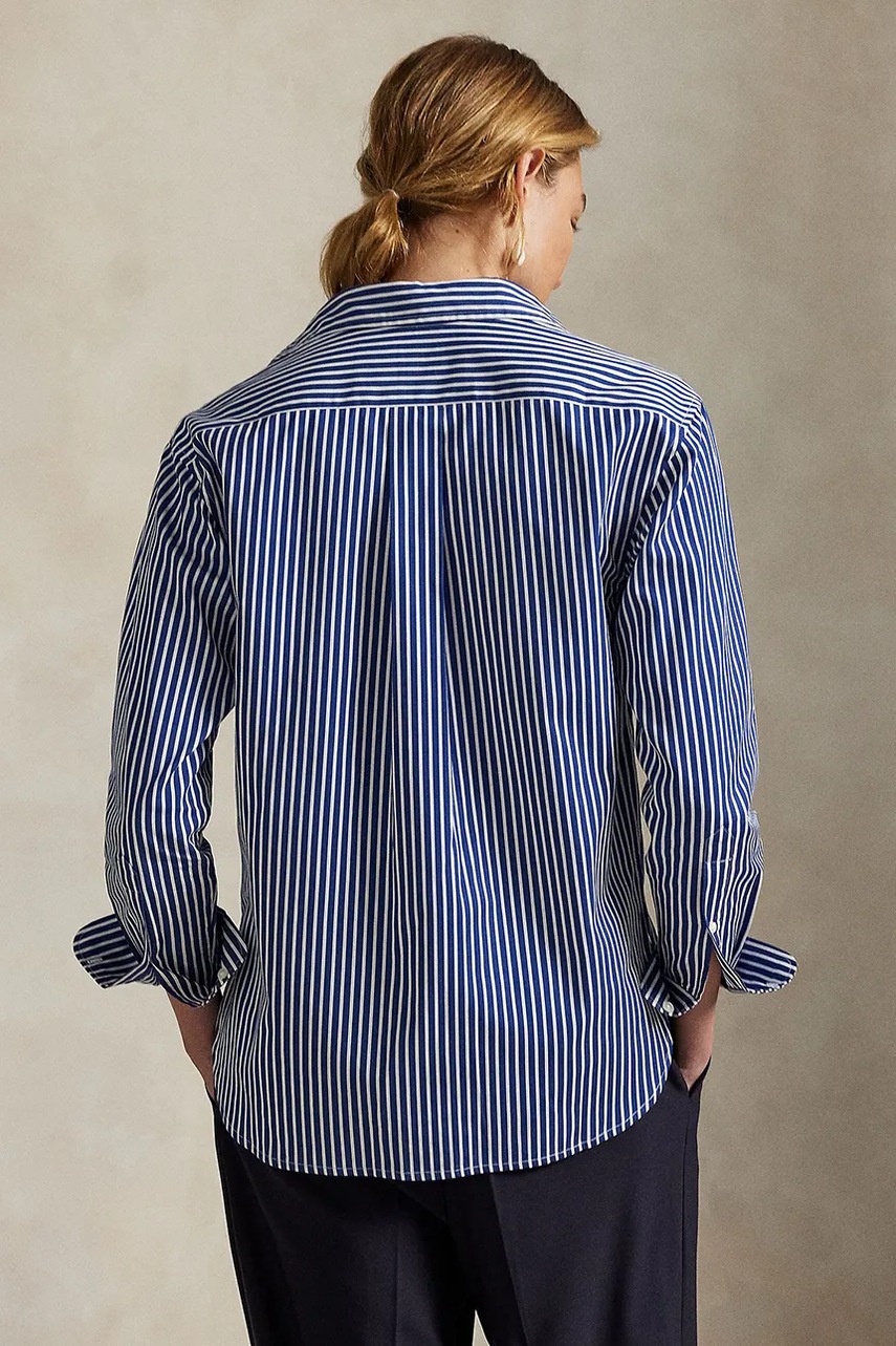 Хлопковая рубашка Polo Ralph Lauren цвет зелёный relaxed классический воротник 211910743