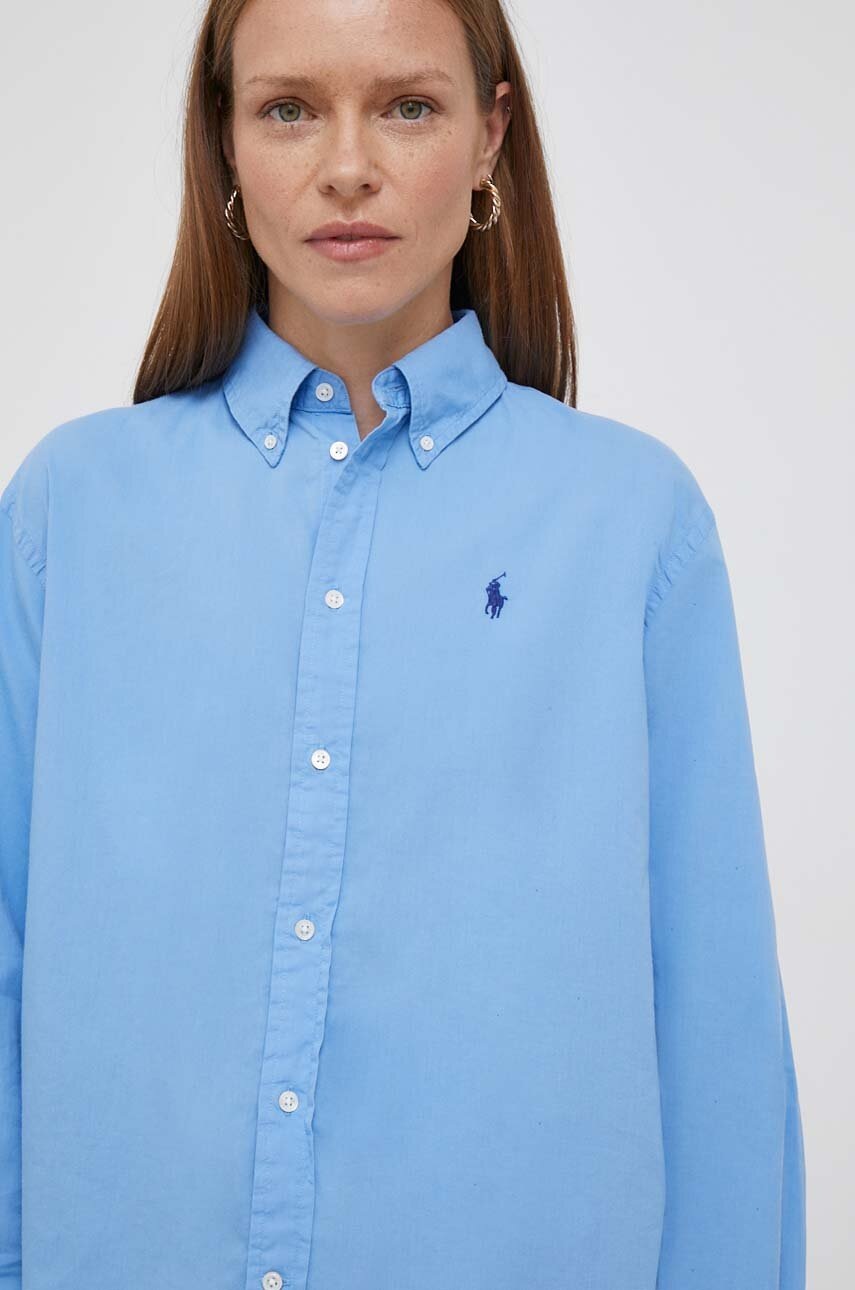 

Бавовняна сорочка Polo Ralph Lauren жіноча relaxed класичний комір