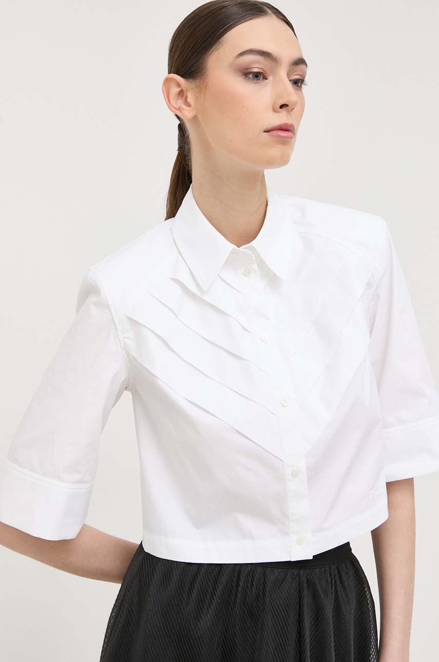 Košile Karl Lagerfeld KL x The Ultimate icon bílá barva, relaxed, s klasickým límcem - bílá -  