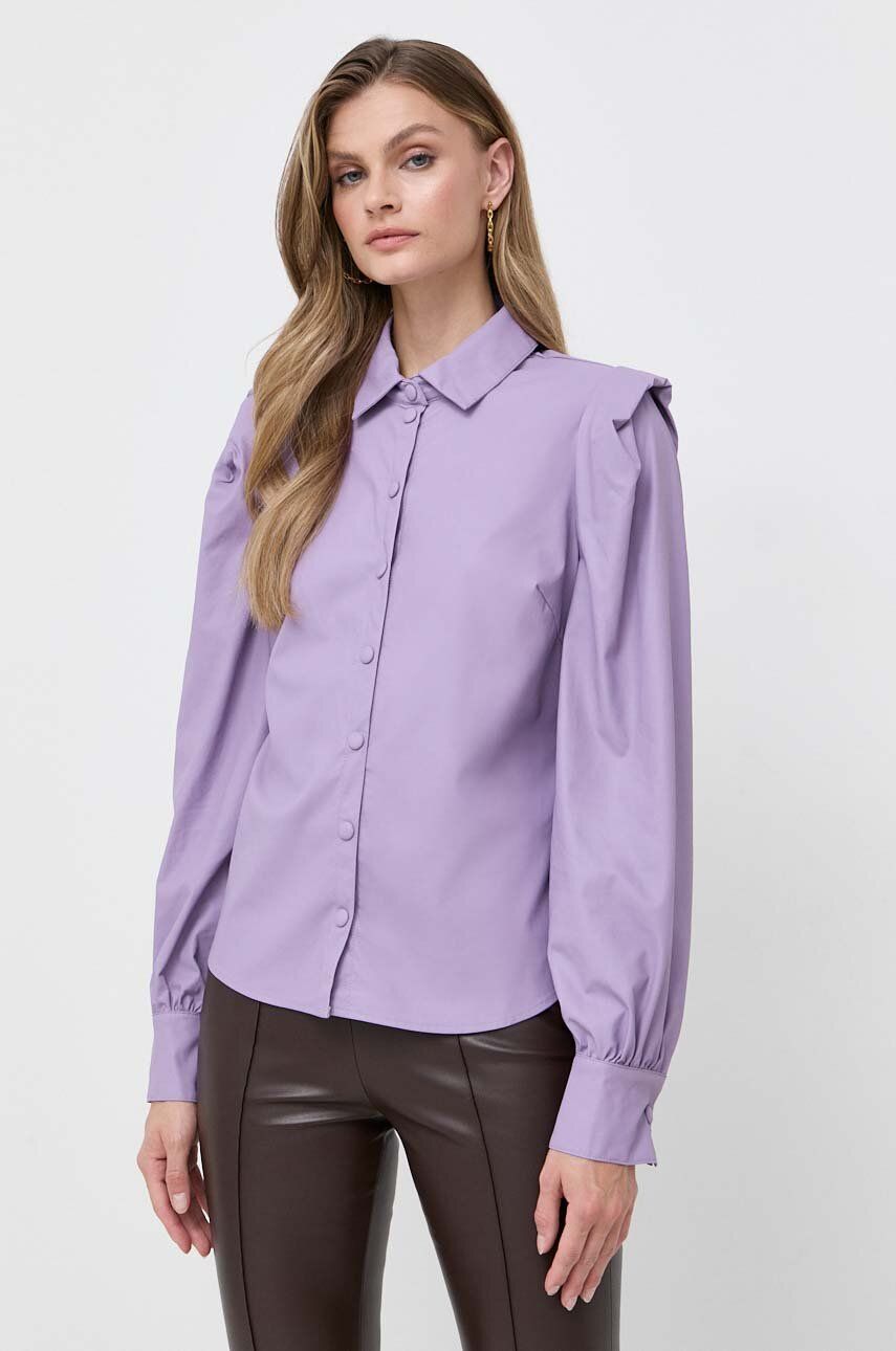 Levně Košile Twinset dámská, fialová barva, regular, s klasickým límcem