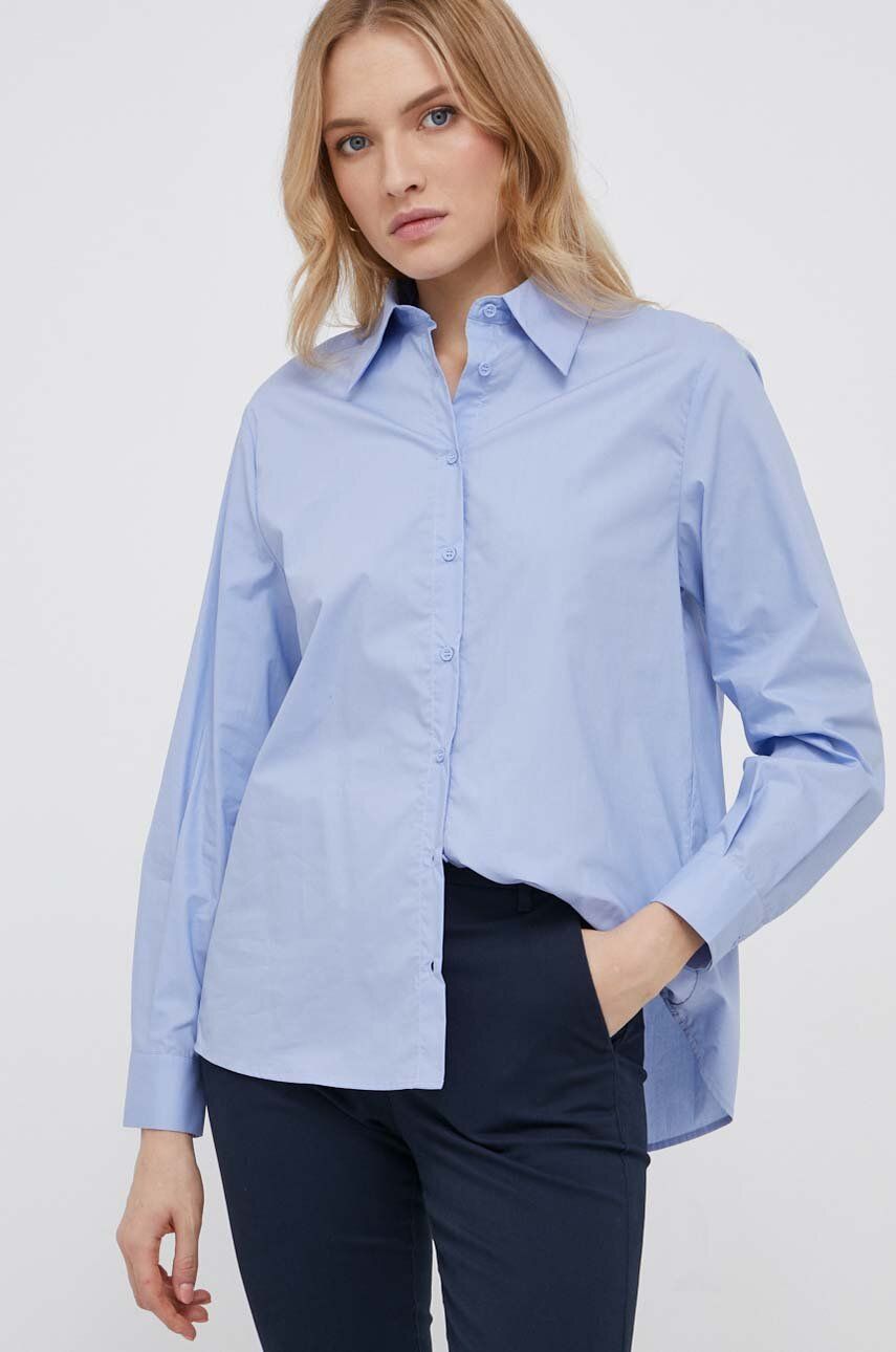 Košile Sisley relaxed, s klasickým límcem - modrá - 100 % Bavlna