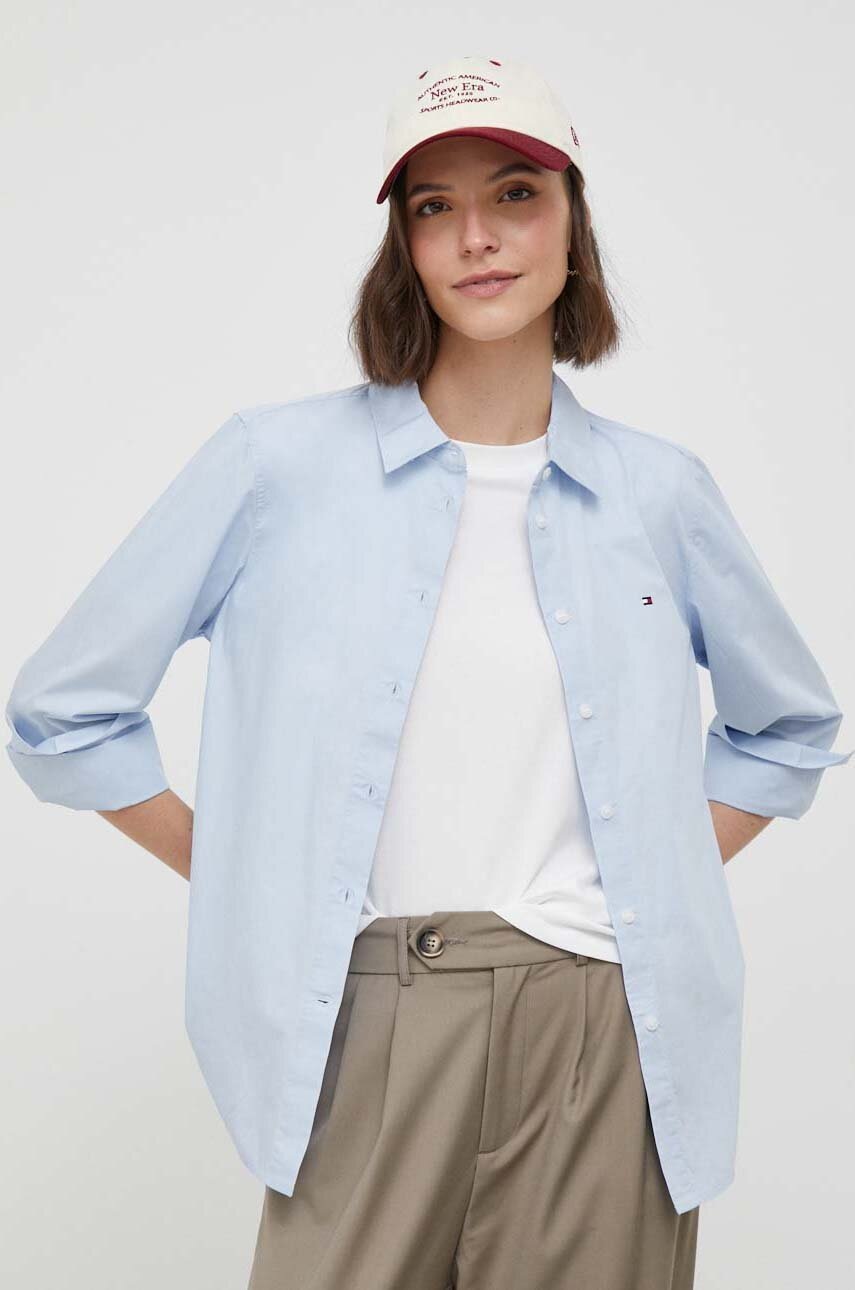 

Бавовняна сорочка Tommy Hilfiger жіноча regular класичний комір