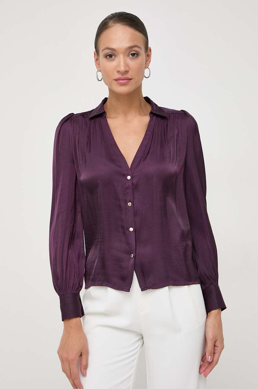 Košile Morgan dámská, fialová barva, regular, s klasickým límcem - fialová - 55 % Recyklovaný polyes