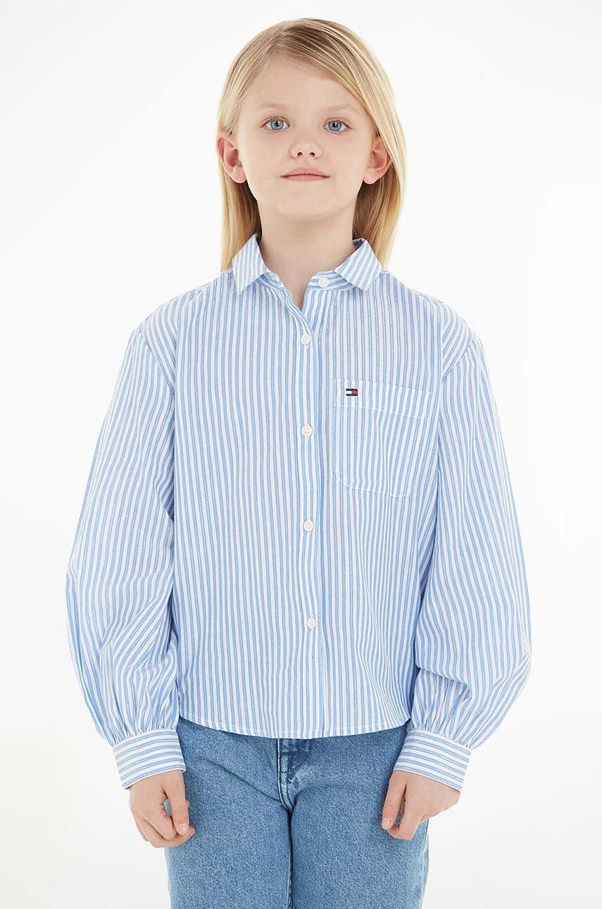 Levně Dětská košile Tommy Hilfiger tmavomodrá barva