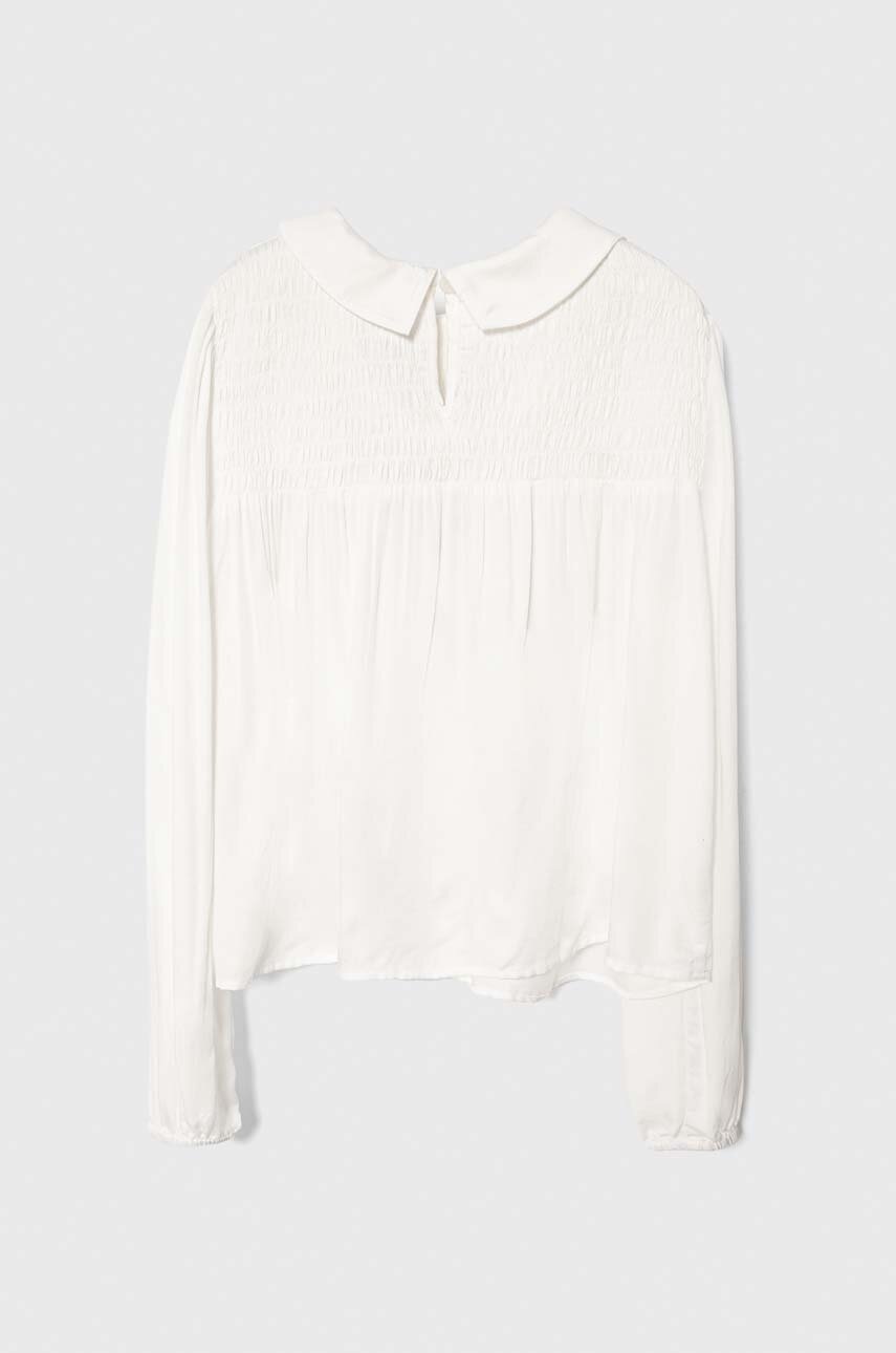 Детская блузка United Colors of Benetton цвет белый однотонная в Ивано-Франковске Детская блузка United Colors of Benetton цвет белый однотонная в Ивано-Франковске