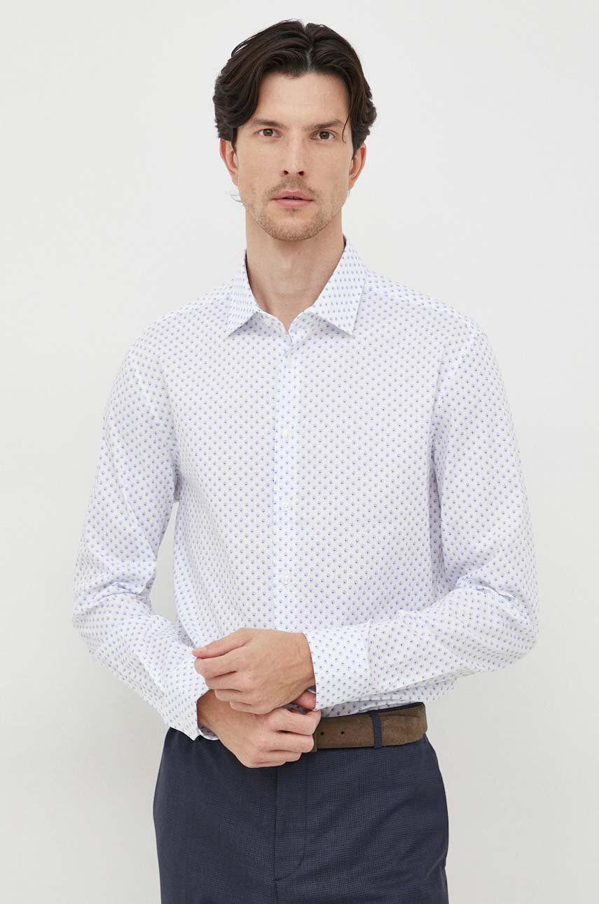 E-shop Košile Seidensticker bílá barva, slim, s klasickým límcem