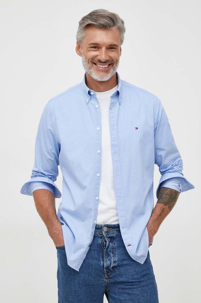 

Бавовняна сорочка Tommy Hilfiger чоловіча slim комір button-down