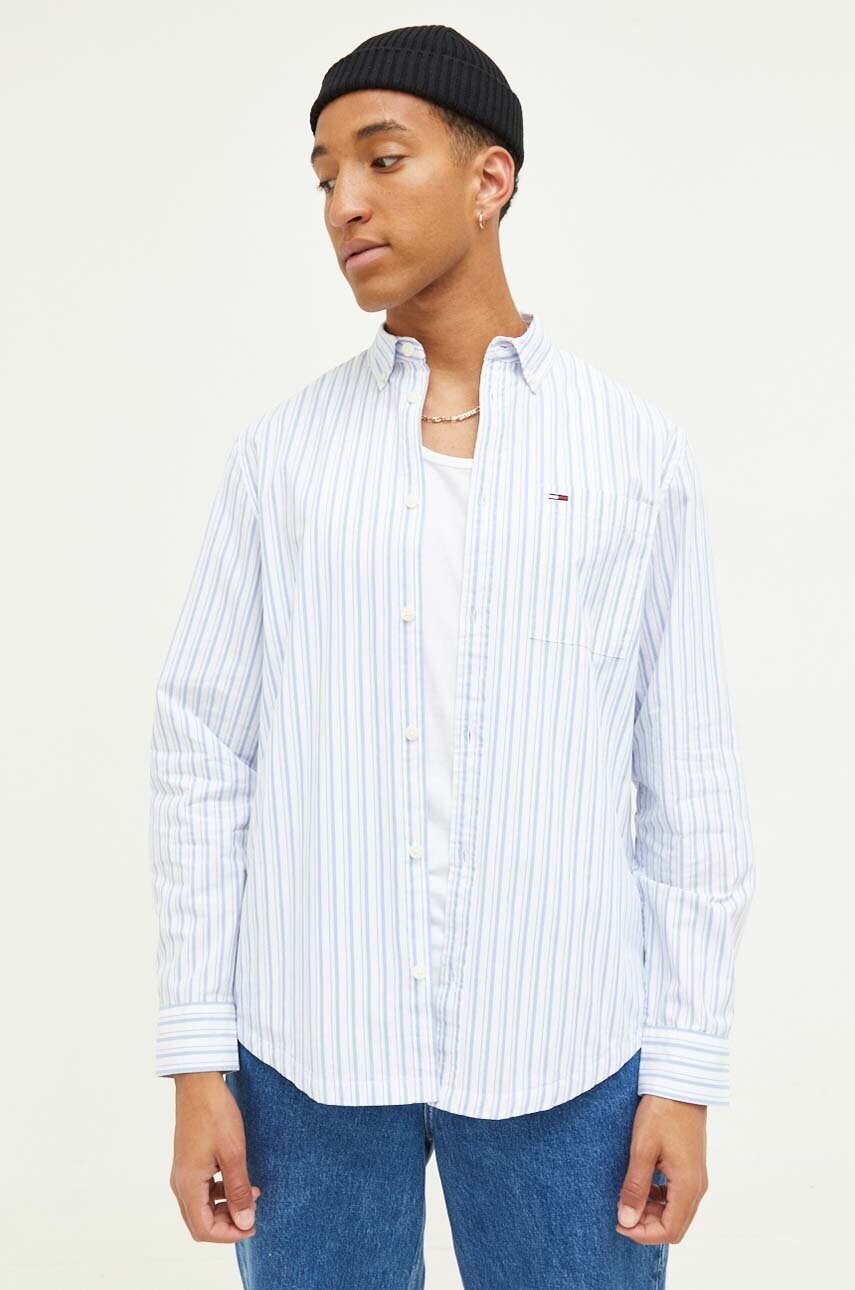 

Бавовняна сорочка Tommy Jeans чоловіча regular комір button-down