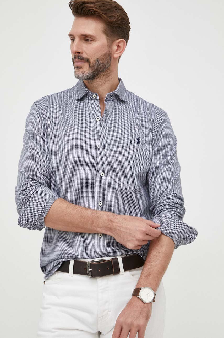 Levně Košile Polo Ralph Lauren tmavomodrá barva, regular, s klasickým límcem