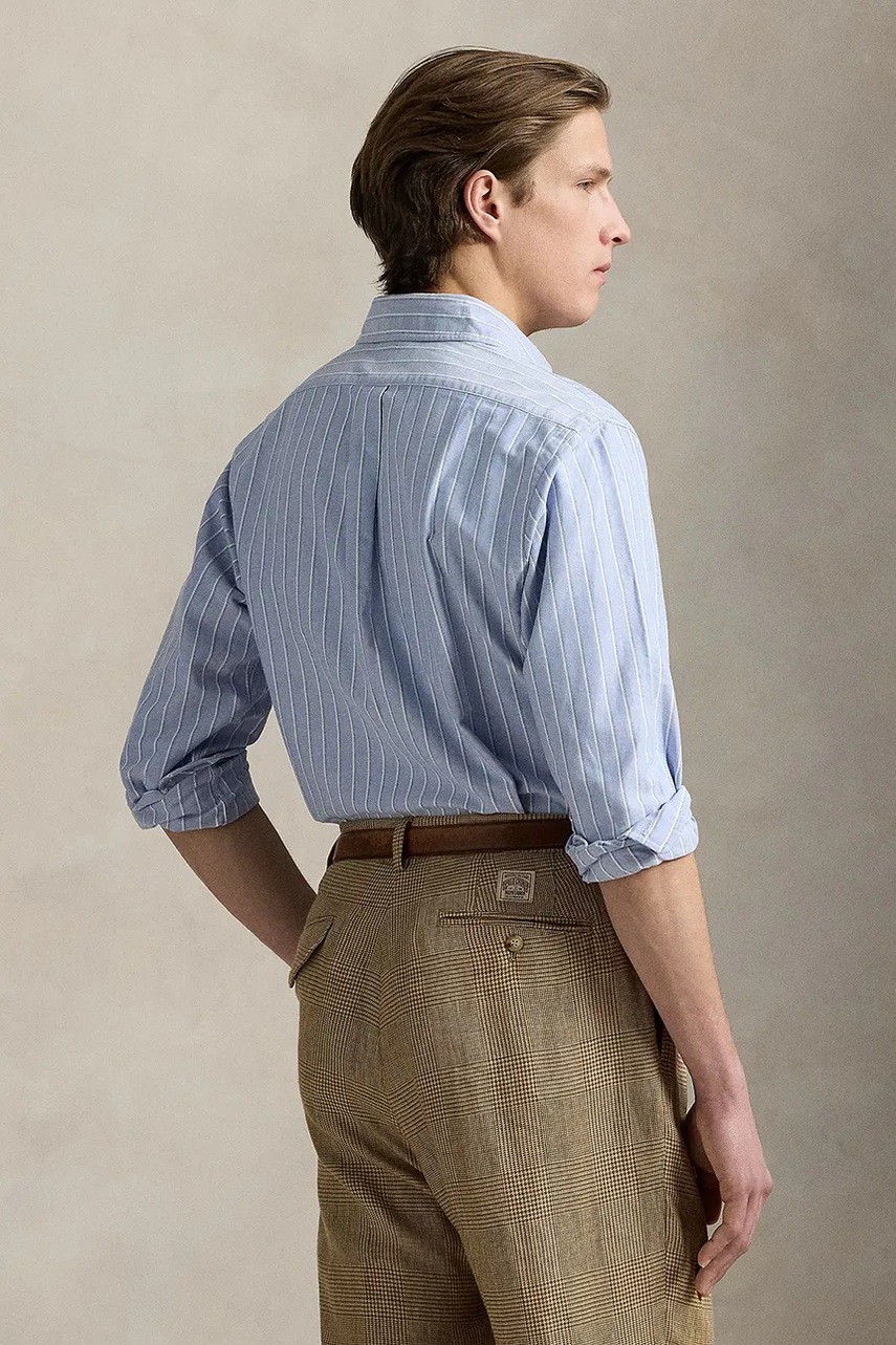 Хлопковая рубашка Polo Ralph Lauren цвет красный regular классический воротник 710914027