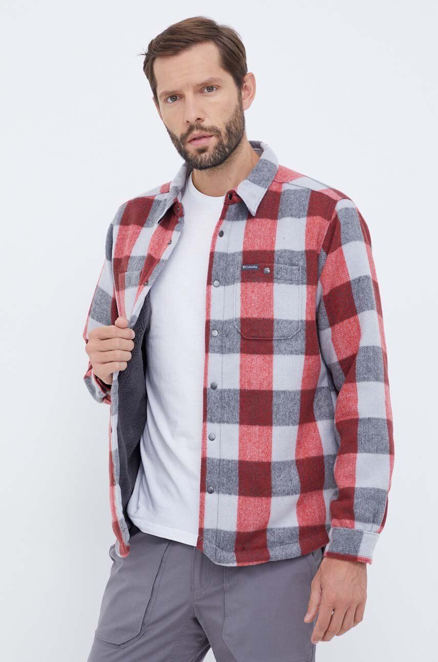 Columbia cămașă Windward II Shirt Jacket bărbați, culoarea roșu, cu guler clasic, regular 2054771