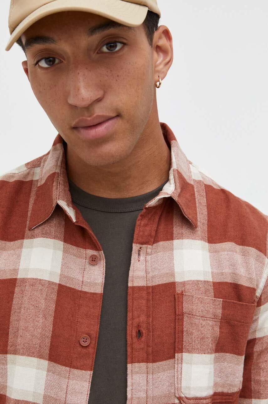 

Памучна риза Hollister Co. мъжка в оранжево със стандартна кройка с класическа яка, Оранжев