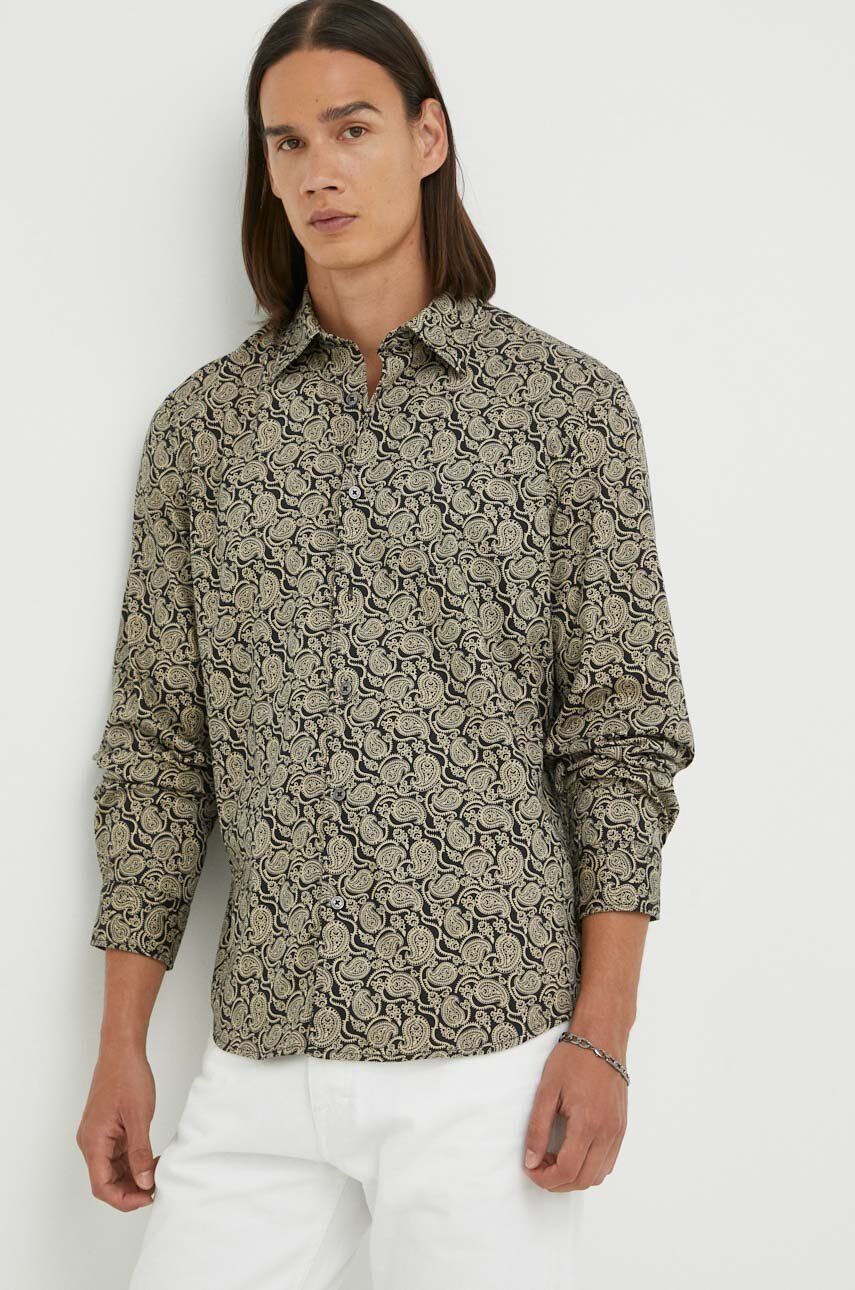 E-shop Košile Marc O'Polo černá barva, regular, s klasickým límcem