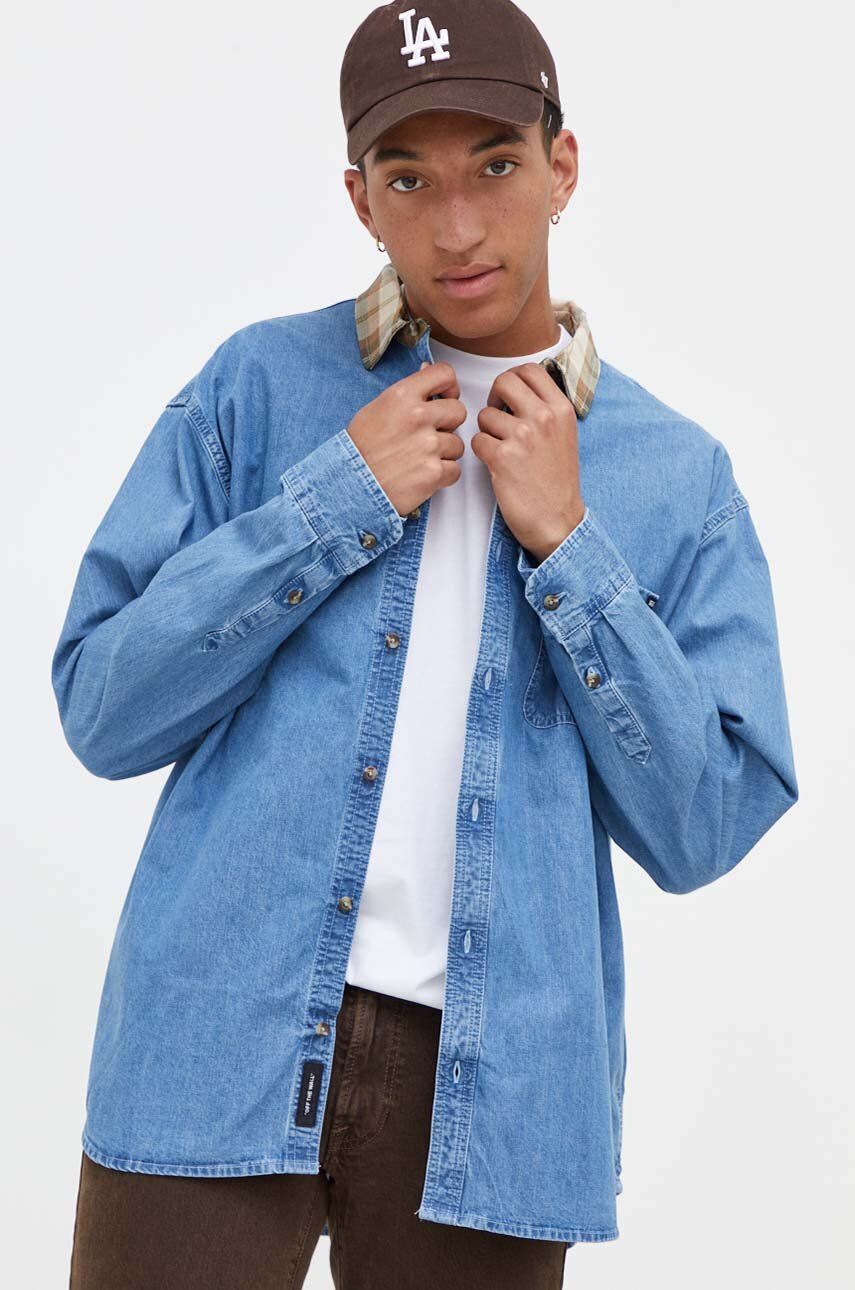 E-shop Džínová košile Vans pánská, relaxed, s klasickým límcem