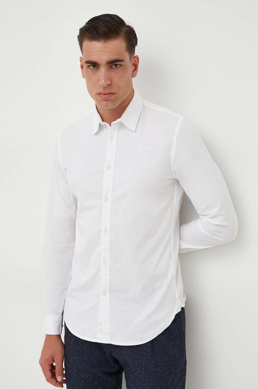Pepe Jeans camasa COVENTRY barbati, culoarea alb, cu guler clasic, slim